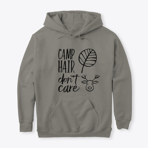 Camp Hair Don't Care Charcoal T-Shirt Front