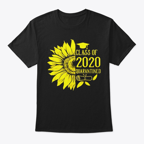 Class Of 2020 Graduating Class Sunflower Black T-Shirt Front