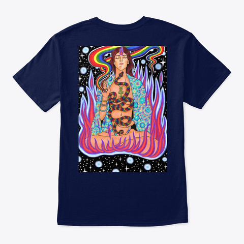 Clairvoyant And The Rainbow Serpent Navy T-Shirt Back