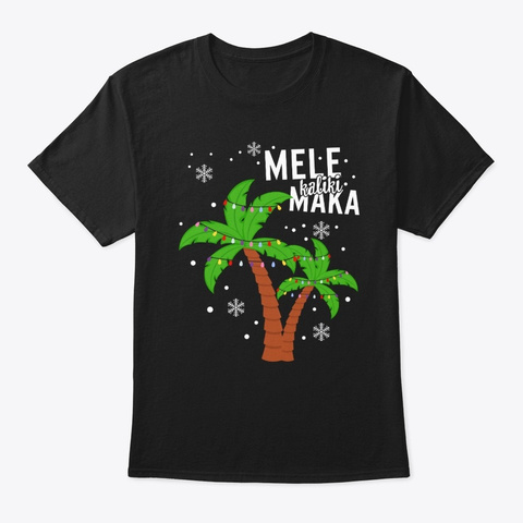 Mele Kalikimaka Shirt Flamingo Hawaiian Black Camiseta Front