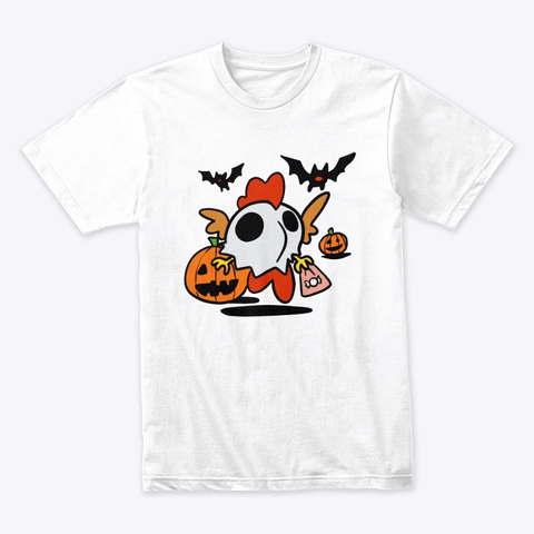 Halloween Chicken Art And Games White T-Shirt Front