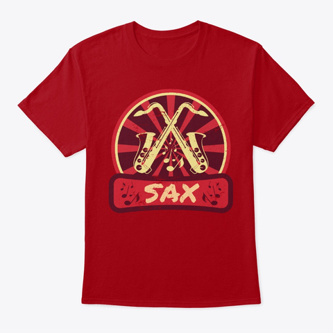 Saxophone Propaganda | Music Instrument Deep Red T-Shirt Front