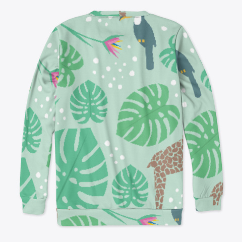 Green Giraffes Palm Leaves Sweatshirt Standard Camiseta Back
