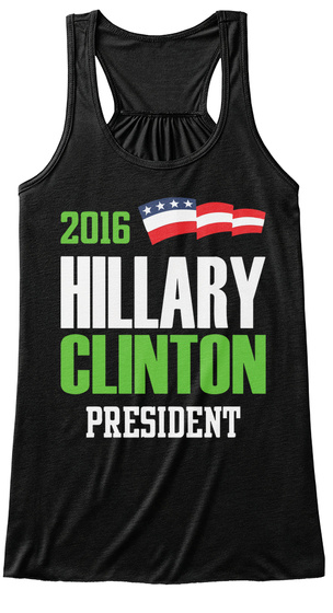 2016 Hillary Clinton President Black T-Shirt Front