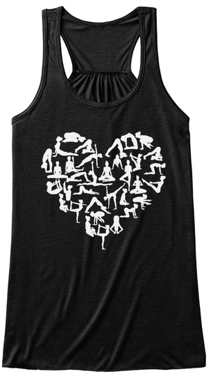 Heart Of Yoga Black T-Shirt Front