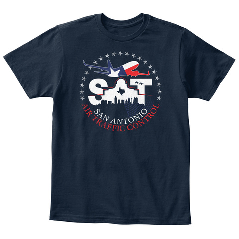 Kids   San Antonio Air Traffic Control New Navy T-Shirt Front