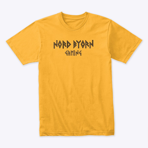 Nord Bjorn Nordic Runes Gold T-Shirt Front
