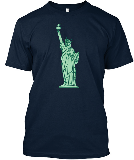 T Shirt Statue Of Liberty Nyc New Navy T-Shirt Front