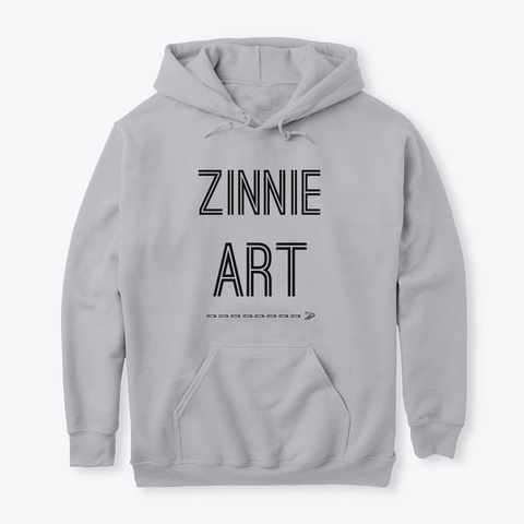 Zinnie Art Hoodie Sport Grey T-Shirt Front