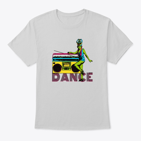 Boom Box 20s Flapper Dance Pop Art  Light Steel T-Shirt Front