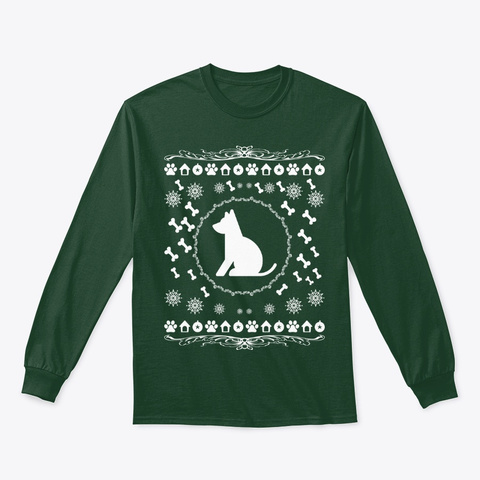 Alaskan Klee Kai Long Sleeve Forest Green T-Shirt Front