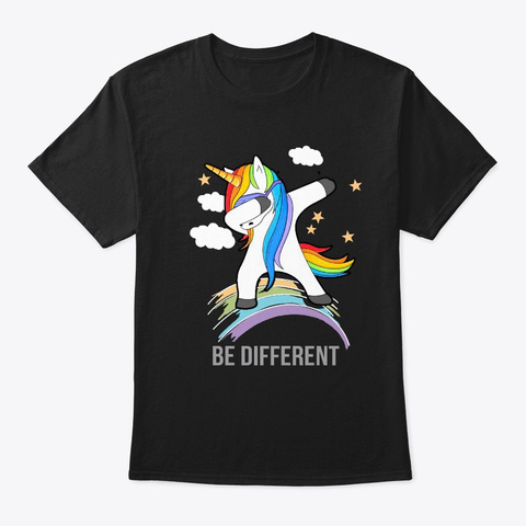 It's Ok To Be Different, Autism Awarenes Black T-Shirt Front