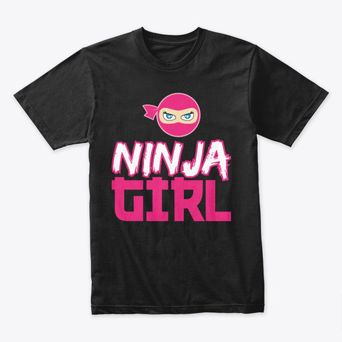 Pink  Ninja Girl 2019 Shirts Black T-Shirt Front