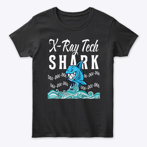 X Ray Tech Shirts & Gifts Shark Black T-Shirt Front