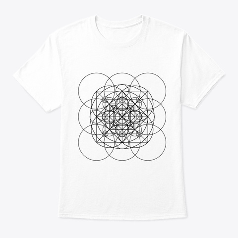 Sacred Geometry Orange Squared Circles B White T-Shirt Front