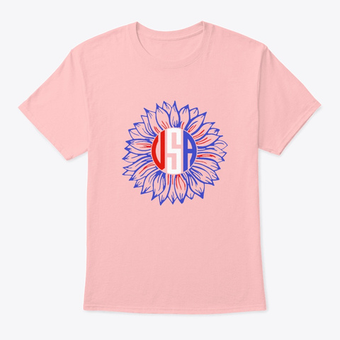 Independence Day Usa Pale Pink T-Shirt Front