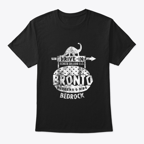 Bronto Burgers And Ribs, Distressed Black T-Shirt Front