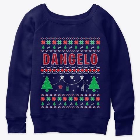 Ugly Christmas Themed Gift For Dangelo Navy  áo T-Shirt Front