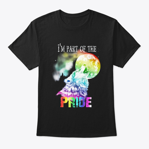 Pride Wolf T Shirt Lgbt Gay Lesbian T Black T-Shirt Front