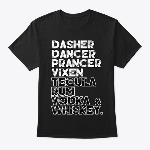 Dasher   Dancer Black T-Shirt Front