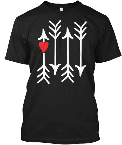 Valentine S Day Shot Through The Heart Black T-Shirt Front