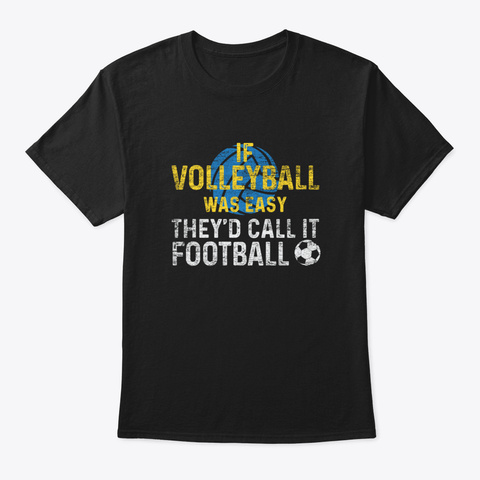 Volleyball Hd1uf Black T-Shirt Front