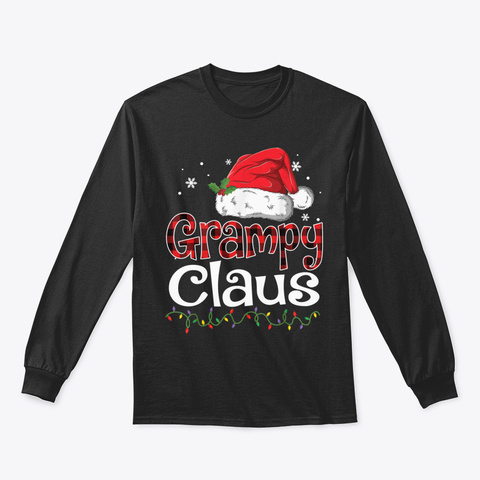 Funny Grampy Claus Christmas T Shirt Paj Black T-Shirt Front