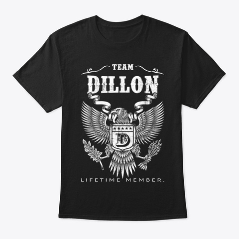 Dillon Family Name Shirt. Black T-Shirt Front