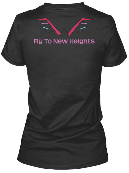 Flu To New Heights Black T-Shirt Back