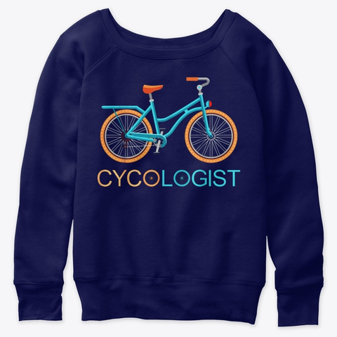 Cycologist Funny Biking Cyclist Cycling Navy  T-Shirt Front