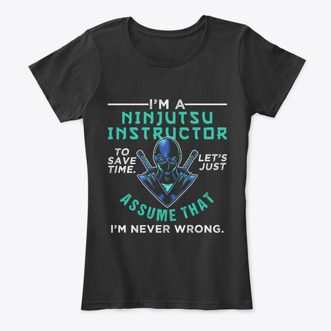 Ninjutsu Instructor Coach Ninja Sport Black Camiseta Front