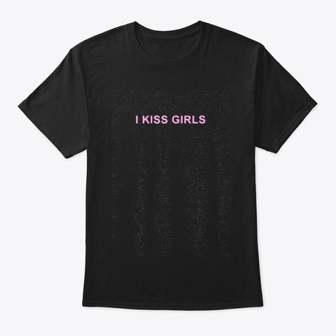 Womens I Kiss Girls Lesbian Gay Pride T Black T-Shirt Front