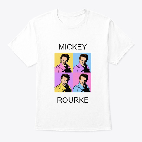 Mickey Rourke  White T-Shirt Front