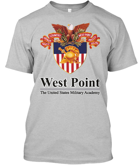 West Point The United States Military Academy Light Heather Grey  T-Shirt Front