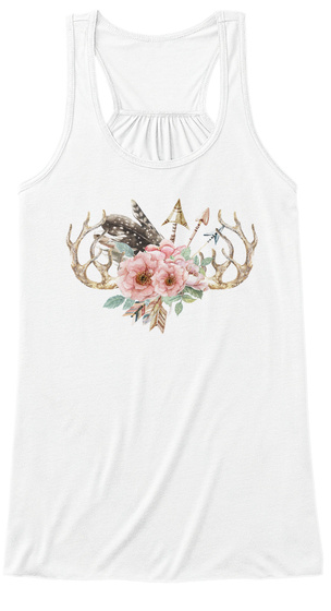Antlers And Flowers White Kaos Front