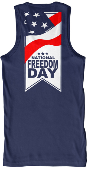 National Freedom Day Navy T-Shirt Back