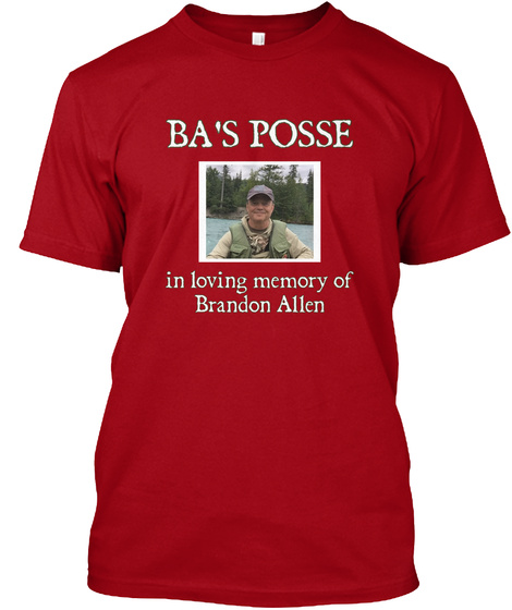 Ba's Posse In Loving Memory Of Brandon Allen Deep Red T-Shirt Front