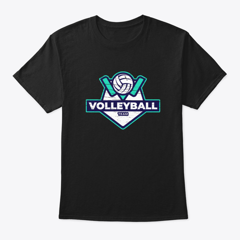 Volleyball Team Black T-Shirt Front