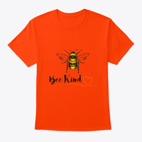 Cool Be Kind Gift For Women Men Kids Orange Camiseta Front
