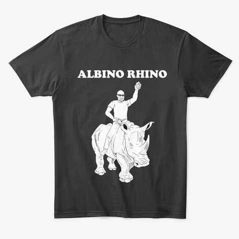 Albino Rhino  Black T-Shirt Front