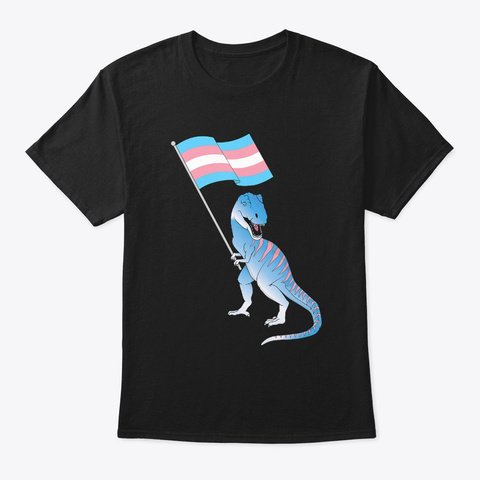 Transgender Dinosaur Trans Pride Lgbt Black T-Shirt Front