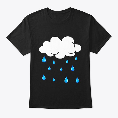 Rain Cloud Raindrops Costume Funny Easy Black T-Shirt Front