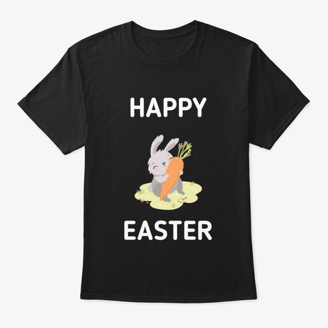 Happy Easter Boys Easter Shirt Black T-Shirt Front