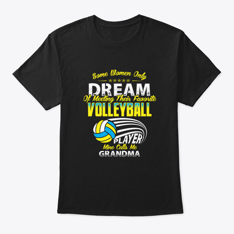 Volleyball Gifts For Grandma Black áo T-Shirt Front