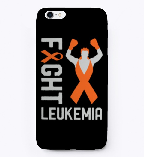 Fight Leukemia Cancer Awareness Fighter Black T-Shirt Front