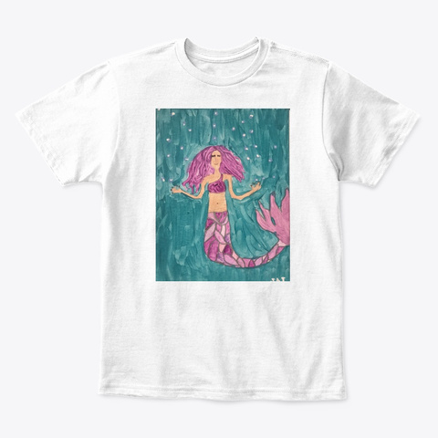 Meditating Mermaid Kids T Shirt  White T-Shirt Front