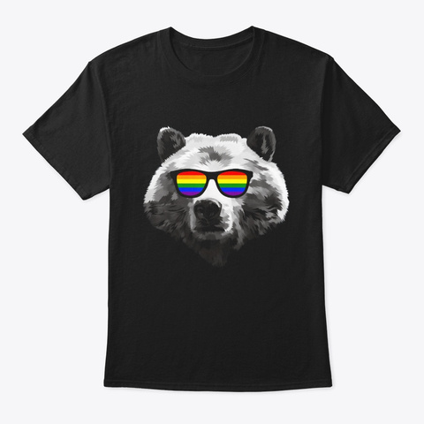 Lgbtq Purride T Shirt Gay Bear Lesbian Black T-Shirt Front