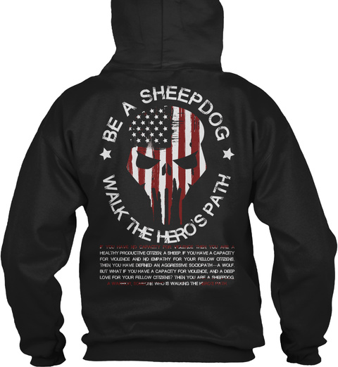 Be A Sheepdog Walk The Heros Path Black T-Shirt Back