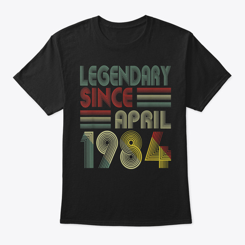 35 Th Birthday Gifts Retro Legendary Sinc Black T-Shirt Front