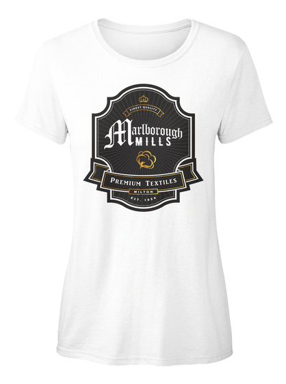 Marlborough Mills Premium Textiles Milton White T-Shirt Front